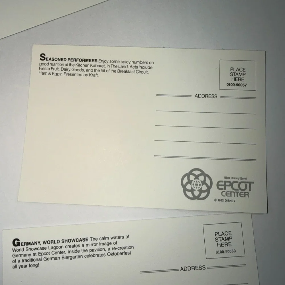Epcot Center 1982 Lot of  6‎ Postcards Disney World Chrome The Land Pavilion